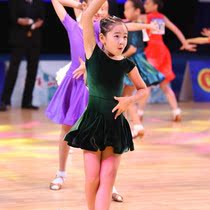 New childrens Latin dance costumes childrens summer girls split performance costumes competition