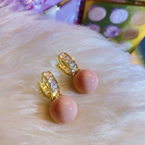 Noble And Elegant Milk Tea Color Pearl Earrings Temperament Ear Button New Tide Personality Design Sensation Ear Ornaments Explosion