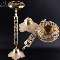 Pakistan bronze antique carving pure brass floor ashtray Vintage aroma furnace Copper products Home furnishings