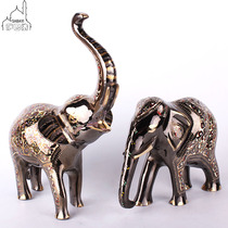 Pakistan bronze carved colorful dot elephant Decoration Handicraft object of love Home Wedding room Feng Shui Elephant