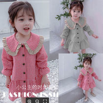 Western style long sleeve cartoon princess dress girl dress 2021 New Korean children Autumn Sweater Dress baby