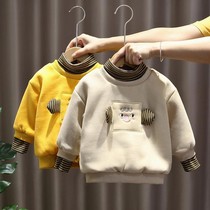 Baby gvet sweatshirt 2021 new boy half-height collar bottom-shirt autumn winter infant thickening blouses