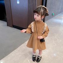 Foreign childrens skirt girls dress spring and autumn clothes 2021 New Korean children girl baby Autumn princess dress