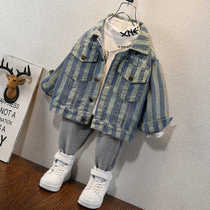 Spring and autumn boys denim jacket autumn clothes 2021 new children early autumn children autumn boys baby clothes