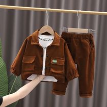 Fashion clothes boys children Spring suit baby spring clothes set baby spring clothes Net Red foreign gas boy tide handsome 2021 New