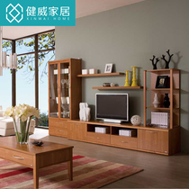 Jianwei furniture California red pear solid wood series Restaurant horizontal six-drawer cabinet can be stored in the glove cabinet Restaurant cabinet against the wall