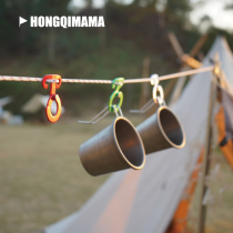 Tent rope hook T-hook Camping hook Accessories hook Hanging rope hook Aluminum alloy multi-function 5-pack
