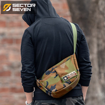 District 7 cricket tactical trendy brand shoulder bag men running bag trend ins leisure chest bag shoulder bag