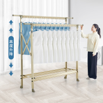 Clothes rack Floor folding Indoor household balcony Outdoor bedroom pole drying quilt artifact lifting drying rack cool