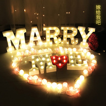 led letter light proposal arrangement creative 520 birthday marryme romantic Chinese Valentines Day scene decorations