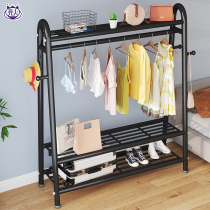 Drying rack floor-to-ceiling folding hanger in bedroom household simple storage coat rack storage cool drying clothes pole