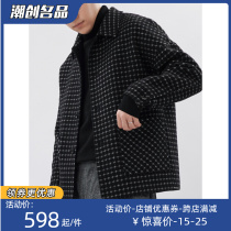2021 New coat plaid cashmere autumn and winter men Korean fashion casual lapel slim short jacket coat