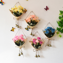 Bamboo woven flower basket creative rattan flower pot straw woven flower pot hand-held wall woven flower basket set living room