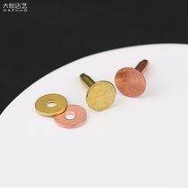 Pure Copper Permanent Fastening Willow Nail Leather Leather Leather Leather Leather Carved handmade leather Luggage Hardware Brass Red Copper Meteor Tattered