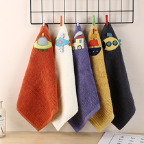 Hand towel hanging absorbent cute face wash small square home Korean cotton small towel pure cotton square