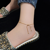 Pull-out adjustable titanium steel snake bone anklet female 2021 new trend net red niche design ins cold wind