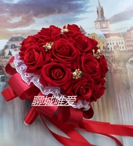 Marriage new only love wind hand bouquet bride rose Chinese style forest wedding festival supplies photo studio props