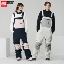 Nanen NANDN 20 veneer strap ski pants waterproof and wear-resistant color ski suit one-piece men and womens ski equipment