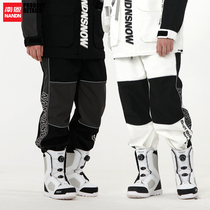 Nanen 21 new snowboard pants contrast stitching snow pants men and women waterproof warm padded windproof ski pants