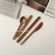 otherbreak Japanese style solid wood coffee mixing spoon stir bar yogurt spoon jam butter spatula