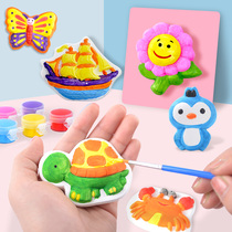 Childrens creative plaster doll coloring painting Kindergarten handmade diy production of toys white embryo mold ceramic painting