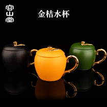 Rongshantang ceramic Kumquat water cup with handle Tea cup Household teacup Large office cup Cold water cup Creative Teacup