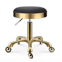 Beauty stool barber shop chair rotating lifting round stool hairdressing shop big engineering stool pulley stainless steel hair cutting stool