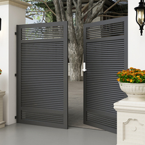 Customized wrought iron gate courtyard door garden villa door simple modern Louver entry Single Double open outdoor iron door