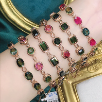 Top jewellery natural high end candy tourmaline bracelet bracelet ruby bracelet 18K gold color jewelry aa