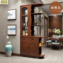 Solid Wood Hall Cabinet simple modern Chinese double-sided screen partition living room shoe cabinet 1 meter wine cabinet porch sideboard