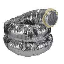 150mm central air conditioning fresh air system ribbed aluminum foil glass fiber rock wool insulation ventilation hose high temperature resistance