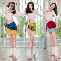 Dance belly dance dance practice clothing velvet hip towel 2020 new beginner practical triangle towel thin waist scarf