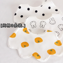 Japan ZD baby bib thin petal cartoon cute cotton baby saliva towel waterproof 0-2 years old