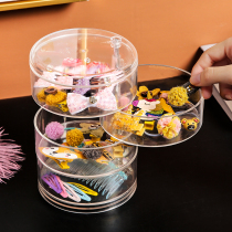 Childrens rotating jewelry storage box jewelry hairclip hair band earrings sundries creative transparent head rope frame baby