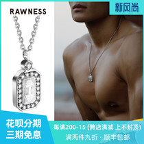 RAWNESS Square brand full diamond dumbbell necklace Sweater CHAIN American RETRO style titanium steel clavicle Chain Qi Jian