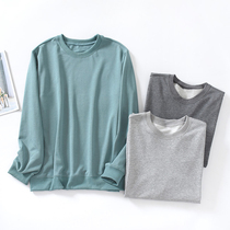 Pure color cotton sweater womens sports coat 2021 Spring and Autumn Winter new mens leisure size home clothes can be worn outside