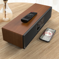 Sansui landscape P300 wireless Bluetooth speaker high volume 3d surround mobile phone computer desktop wooden retro mini stereo portable small heavy subwoofer home living room