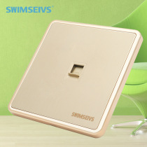 Type 86 wall switch socket gold brushed network cable broadband fiber interface one computer socket panel