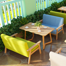 Dessert milk tea shop table and chair combination Simple leisure net red fresh seating area card seat Nordic cafe sofa