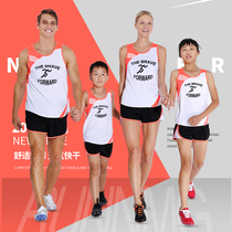 Track and field training suit Mens and womens race running group custom vest Student childrens tight sports marathon running suit