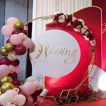 New wedding props large wrought iron ring arch background single pole arch outdoor lawn wedding flower door shelf