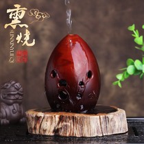 Smoked pottery Xun Double chamber pear Xun Beginner professional playing ten holes 10 holes eight holes red pottery F-tune G-tune instrument