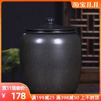 Jingdezhen ceramic rice tank water storage tank cylinder 20kg 30kg 50 moisture-proof insect household rice barrel storage tank with lid