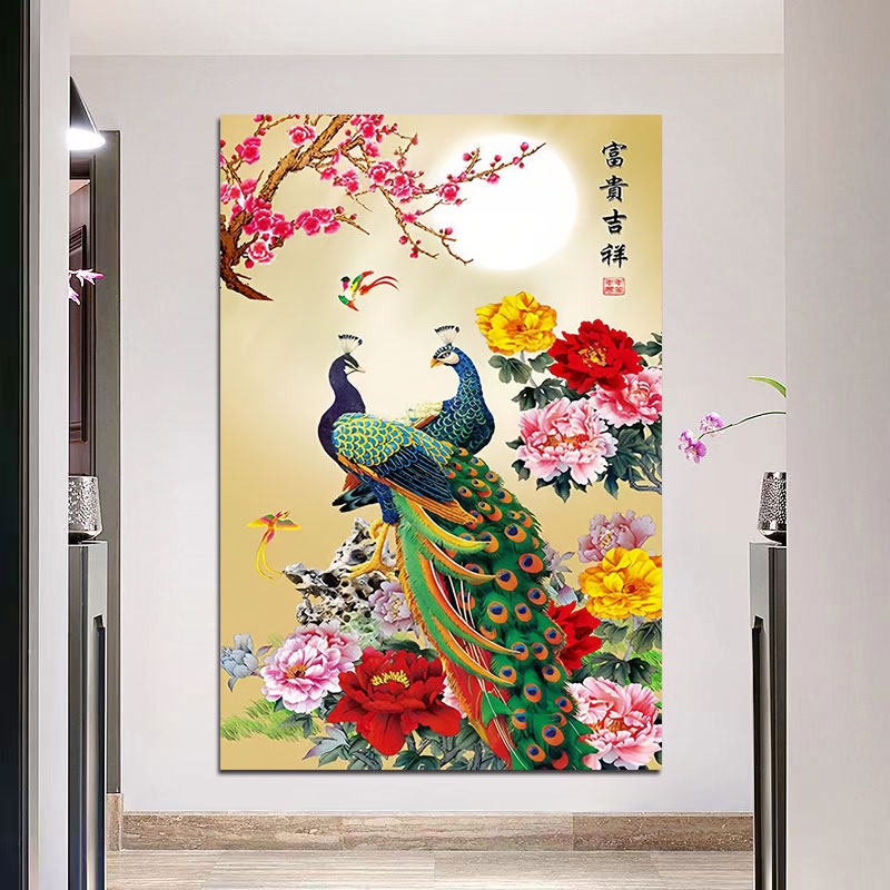 孔雀牡丹図 掛軸 横幅 花開富貴 縁起物 インテリア 壁掛け 中国美術 孔雀牡丹挂画-孔雀牡丹挂画促销价格、孔雀牡丹挂画品牌- 淘宝