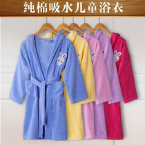 Childrens bathrobe Cotton hooded yukata Male and female children cartoon thickened autumn and winter absorbent bath towel Spring and summer thin section of the big child