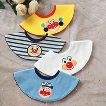 Waterproof childrens cotton 360 degree rotatable round mouth towel Infant Bib cartoon baby bib cartoon baby eating bib