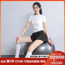 Fitness suit womens summer anti-light yoga suit running shorts sports top tx Net Red training suit two-piece set