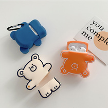 热里韩国小熊适用于airpods保护套耳机壳苹果AirPods1 2代Pro女可