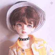 Lazy baby BJD wig 3 4 6 points uncle sd doll Dragon Soul male and female baby Daily good roll Joker short hair Silk Brown