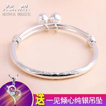 Bells 999 silver bracelet female sterling silver young simple cute student bracelet solid handmade bracelet to send girlfriends